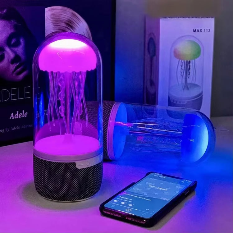 LED Colorful Jellyfish Mood Light Lamp & Bluetooth Speaker for Home, Office, or Perfect Gift