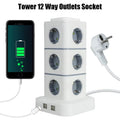 12-Way Power Strip & USB Charging Station – 2.8 m Extension Cord EU Plug