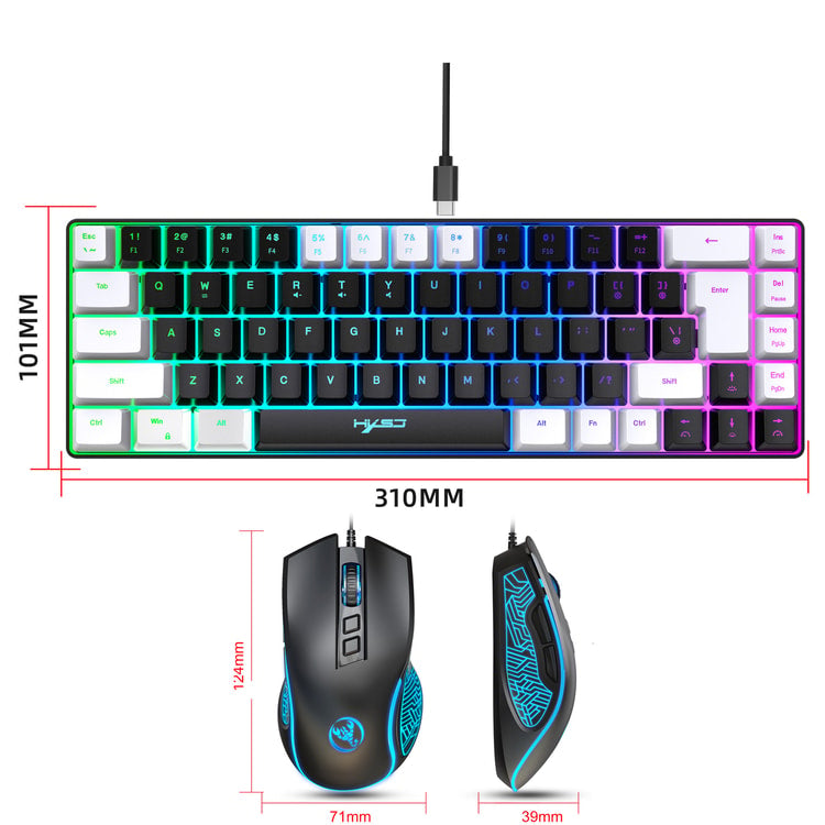 Key RGB Gaming Keyboard and Mouse Combo with Mechanical Feel Keys