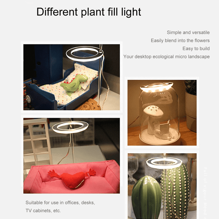 LED Ring Grow Light for Indoor Plants | Angel Glow Ring Light for Indoor Plants | 3-Head LED Plant Grow Lights