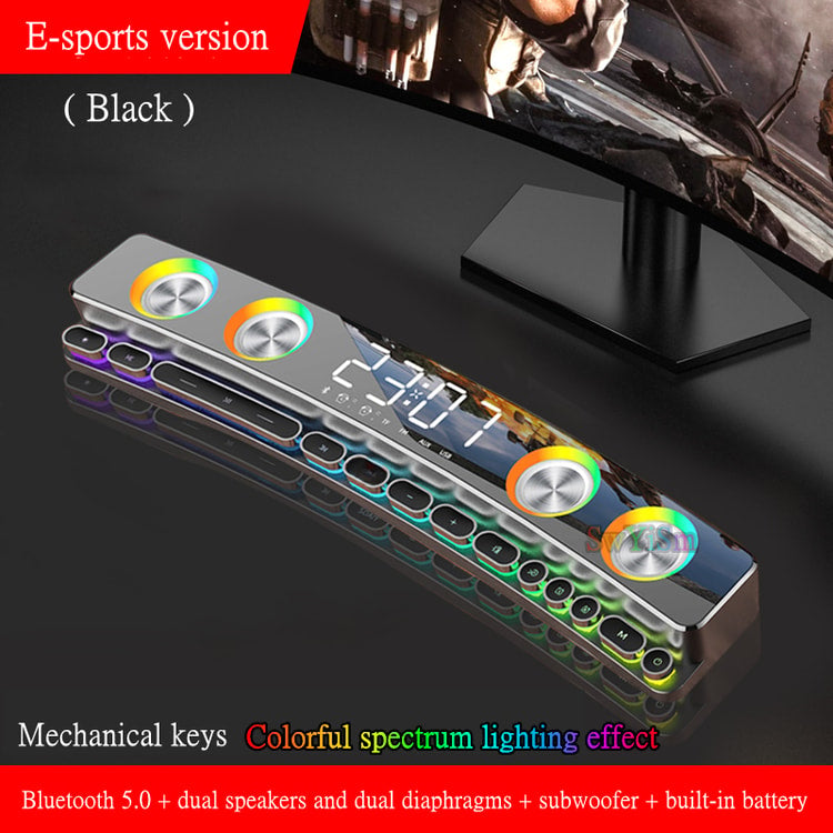 Stereo Surround Sound Bar with High Quality Bluetooth Speakers, AUX FM Radio, and Home Clock Music Center