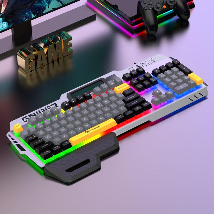 Gaming Keyboard with RGB Backlit 104 Key USB Gaming Keyboard
