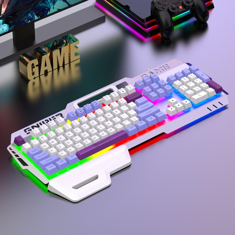 Gaming Keyboard with RGB Backlit 104 Key USB Gaming Keyboard