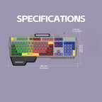 Gaming Keyboard with RGB Backlit 104 Key USB Gaming Keyboard