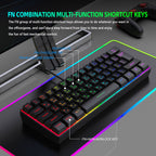 Gaming Keyboard RGB Backlit Key Compact Mechanical Feel Waterproof Keyboard